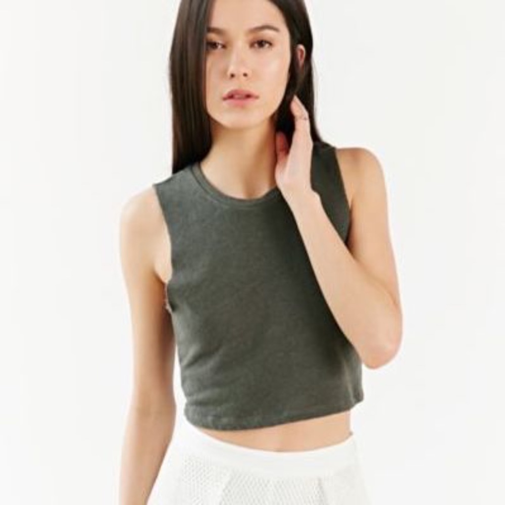 UO Army Green Crop Top Tank
